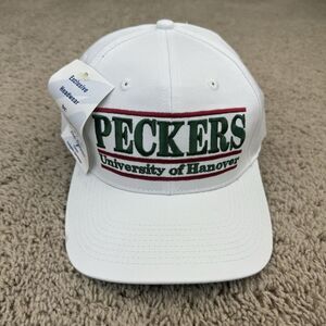 University Of Hanover Peckers Hat The‎ Game Split Bar Snapback White Green Cap